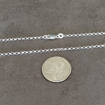 2.3 mm Sterling Silver Rolo Chain - 20 inch length